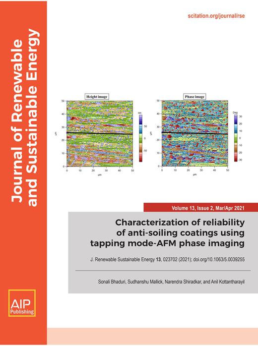 Journal of Renewable and Sustainable Energy Cover Image for Volume 13, Issue 2