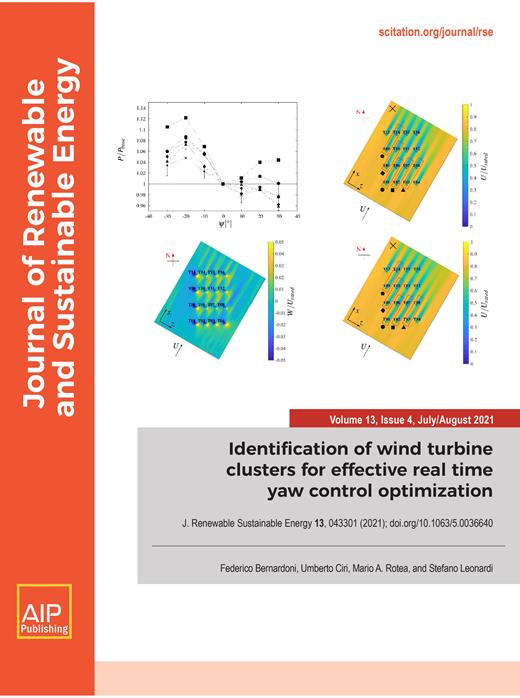 Journal of Renewable and Sustainable Energy Cover Image for Volume 13, Issue 4