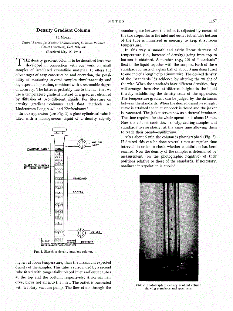 Density Gradient Column Review Of Scientific Instruments AIP Publishing Density gradient column review of scientific instruments aip publishing