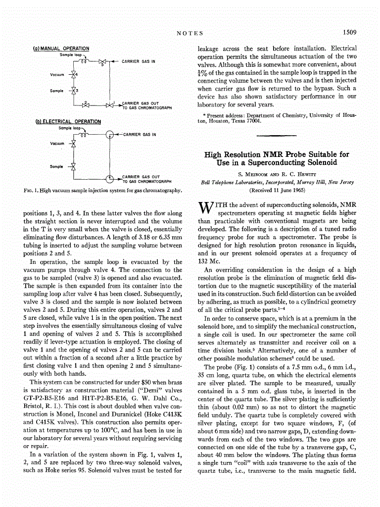 High Resolution NMR Probe Suitable for Use in a Superconducting