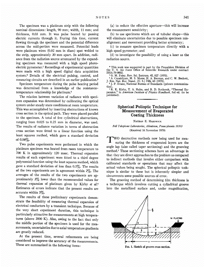 Spherical Polioptic Technique for Measurement of Evaporated Coating