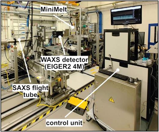 Combined WAXS and SAXS setup at the P21.2 beamline.